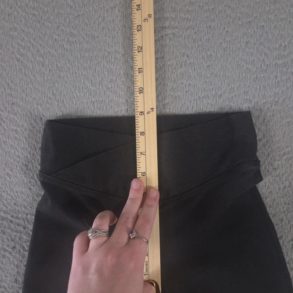 Old Navy Leggings Girls 8 Black PowerChill Crossover High-Waisted Flared Leg